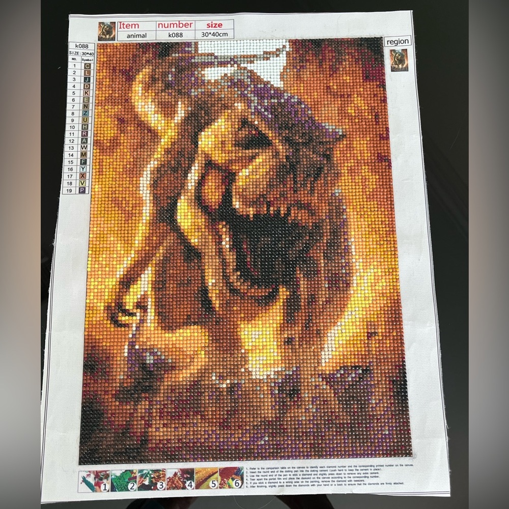 T-Rex Diamond Art Completed Picture